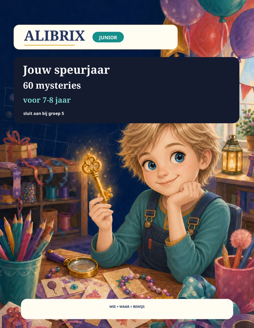 Voorzijde van ALIBRIX Junior – Jouw speurjaar voor 7–8 jaar, sluit aan bij groep 5